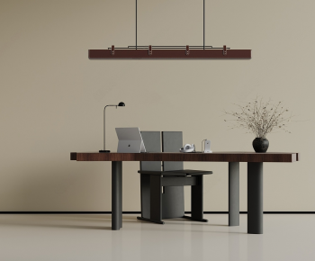 Modern Computer Desk And Chair-ID:185570001