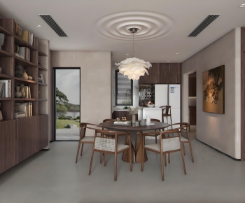 Wabi-sabi Style Dining Room-ID:765117884