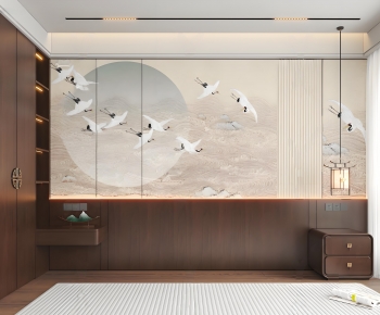 New Chinese Style TV Wall-ID:771105051