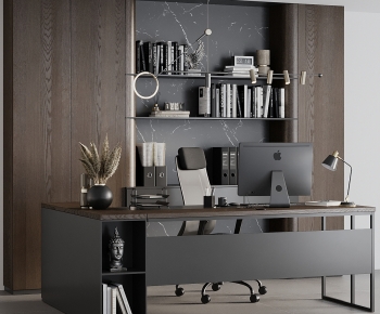 Modern Office Desk And Chair-ID:681021932