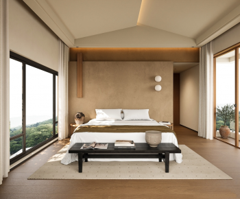 Wabi-sabi Style Bedroom-ID:343909989