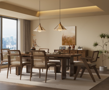 Wabi-sabi Style Dining Room-ID:844203956