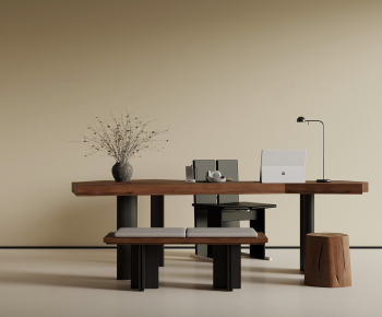 Modern Computer Desk And Chair-ID:487256052