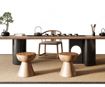 New Chinese Style Tea Tables And Chairs-ID:807279115