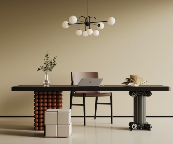 French Style Computer Desk And Chair-ID:985209949