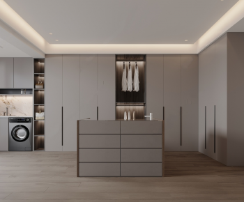 Modern Clothes Storage Area-ID:689517971