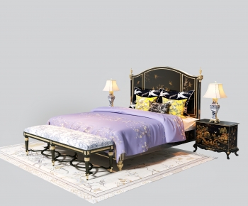 New Chinese Style Double Bed-ID:200999981