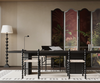 French Style Computer Desk And Chair-ID:904604914