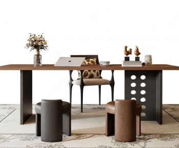 French Style Computer Desk And Chair-ID:210094931