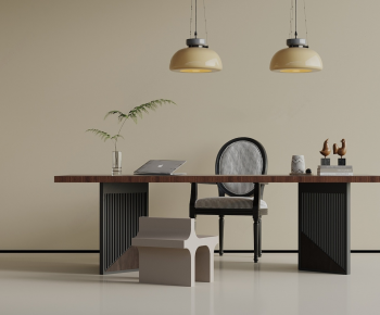 French Style Computer Desk And Chair-ID:762357958