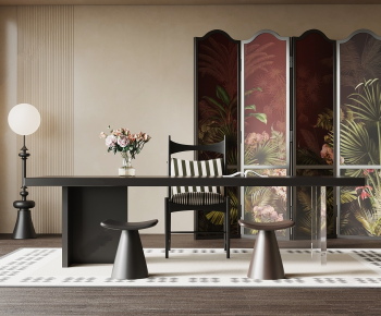 French Style Computer Desk And Chair-ID:980418924