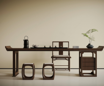 New Chinese Style Tea Tables And Chairs-ID:418129034