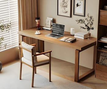 Modern Computer Desk And Chair-ID:380589011
