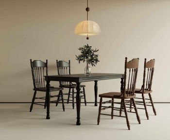 French Style Dining Table And Chairs-ID:763537881