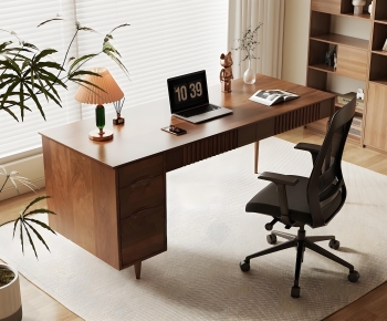 Modern Computer Desk And Chair-ID:449640813