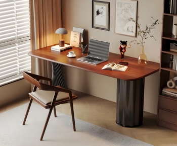 Modern Computer Desk And Chair-ID:603573085