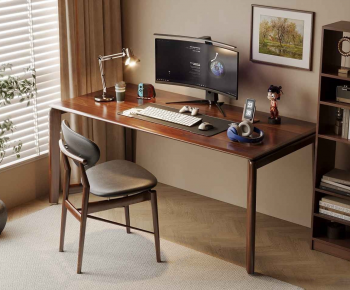 Modern Computer Desk And Chair-ID:359210017