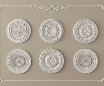 French Style Plaster Carved Top Plate-ID:424993993