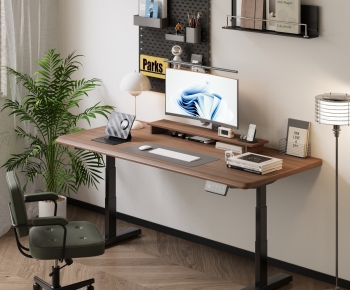 Modern Computer Desk And Chair-ID:425544024