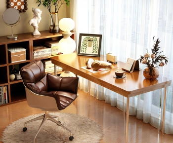 Modern Computer Desk And Chair-ID:364095934