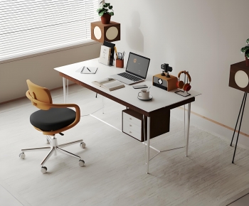 Modern Computer Desk And Chair-ID:657412055