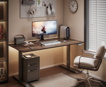 Modern Computer Desk And Chair-ID:547819127
