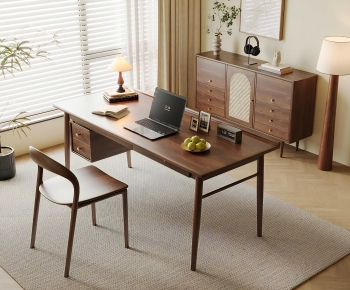 Modern Computer Desk And Chair-ID:632391931