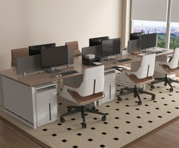Modern Office Desk And Chair-ID:990437038