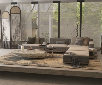 New Chinese Style A Living Room-ID:359806064