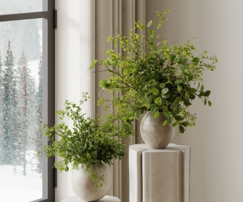 Modern Potted Green Plant-ID:489867938