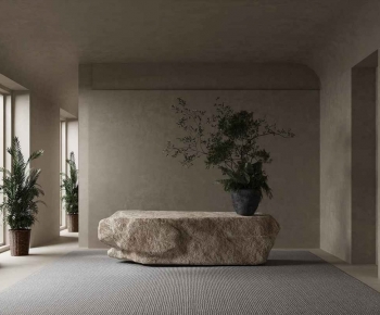 Wabi-sabi Style Office Reception Desk-ID:243114953