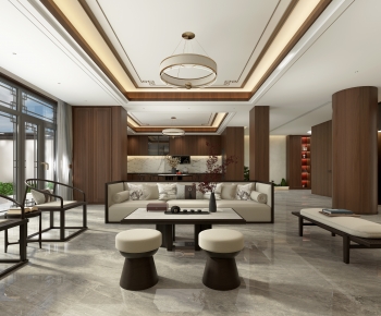 New Chinese Style A Living Room-ID:840967893