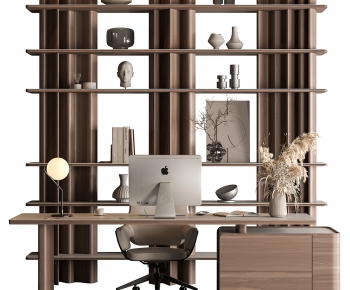 Modern Office Desk And Chair-ID:673166048