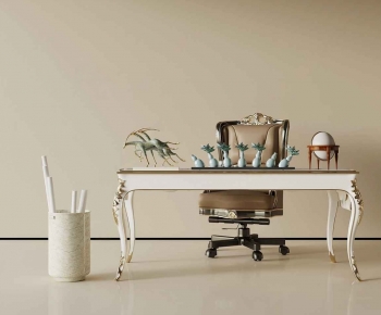 French Style Office Desk And Chair-ID:235064035