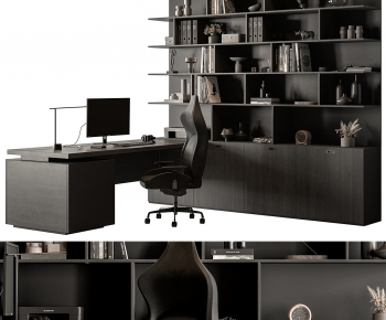 Modern Computer Desk And Chair-ID:632667062