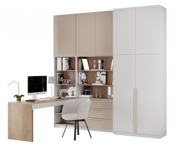 Modern Computer Desk And Chair-ID:578773025