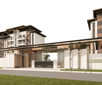 New Chinese Style Facade Element-ID:308394911