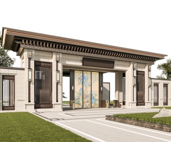 New Chinese Style Facade Element-ID:333950511