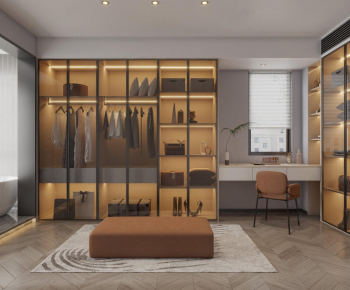 Modern Clothes Storage Area-ID:345807084