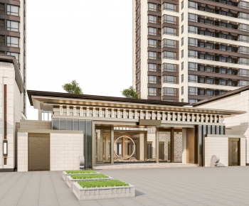 New Chinese Style Facade Element-ID:783621077