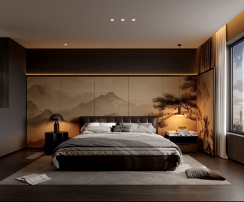 New Chinese Style Bedroom-ID:260860929
