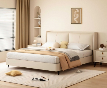 Modern Double Bed-ID:745079999