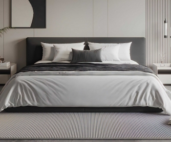 Modern Double Bed-ID:356312048