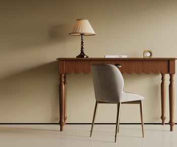 French Style Computer Desk And Chair-ID:409064057