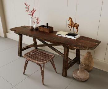 Wabi-sabi Style Computer Desk And Chair-ID:402113915