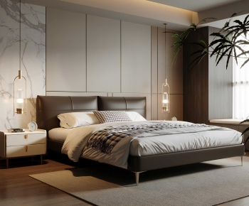 Modern Double Bed-ID:966195113