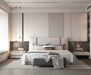 Modern Double Bed-ID:850830115