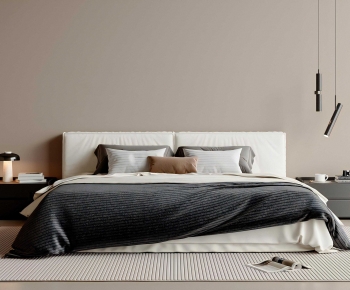 Modern Double Bed-ID:989147907