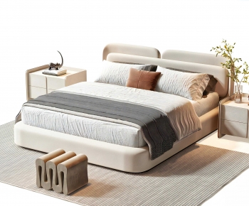 Modern Double Bed-ID:831686971