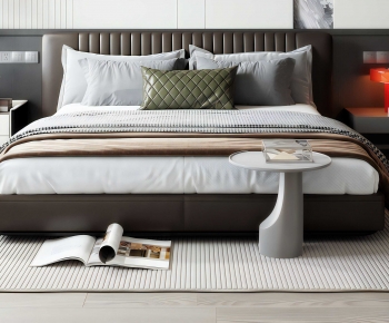Modern Double Bed-ID:505002987
